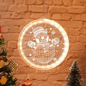 KAL-Decoration Noel Fenetre Lumineuse, Decoration Lumineuse Noel Vitre Noel, Noel Decoration Pour Sapin, Decoration Fenetre Noel Lumineux Interieur, Décoration Lumineuse De Noël Led(Bonhomme De Neige - Neuf