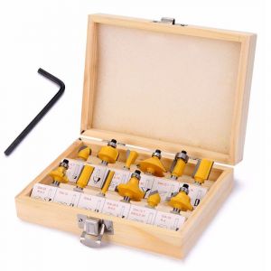 6.35 mm Routeur Bits, 12 Pièces Droites Acier de Tungstène de Groove Coupeurs de 6.35 mm 1/4"" Tige, Rainure de Coupe de Bois Coupe de Coupe de l'Outil de travail du Bois - Neuf