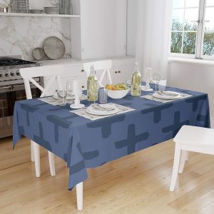 Sjzg-, Anti-Moisissure, S&eacute;chage Rapide, R&eacute;sistant Aux Taches, Lavable En Machine, 100% Polyester Nappe De Table, Bleu, 140 X 160 Cm - Con&ccedil;u Et Fabriqu&eacute; En Turquie - Neuf