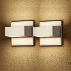 Lumi&egrave;re De Nuit De Prise Avec Capteur Cr&eacute;pusculaire Led Pour Enfants, 3 Niveaux De Luminosit&eacute; R&eacute;glables, &Eacute;clairage De Nuit Blanc Chaud Pour Couloir, Cuisine, Salle De Bain, 2 Pi&egrave;ces - Neuf