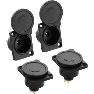Prise de Courant DC 5.5x2.1mm, connecteur Femelle 12V 3A DC &agrave; Montage sur Panneau avec Capuchon &eacute;tanche &agrave; Montage sur Panneau(4 Pack) - Neuf