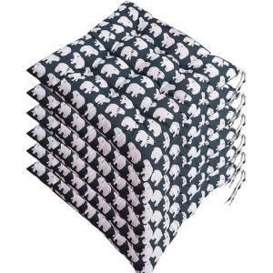 Ensemble De 6 Coussins De Chaise 40x40, Coussins D&eacute;coratifs Pour Chaises Et Jardins, 12 Motifs De Couture Diff&eacute;rents, Polyester (I) - Neuf