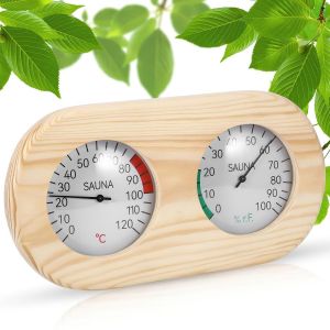 Thermomètre de sauna, hygromètre, en bois, 2 en 1, numérique, pour sauna, hammam, atelier, entrepôt, école, marché - Neuf