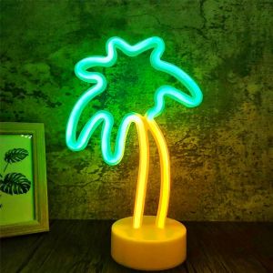 Palm Tree Enseigne Lumineuse Au Néon,Lampe Led Palmier Avec Support De Base Batterie/Usb Cocotier Veilleuse Pour Anniversaire De Chambre D'enfant,Mariage,Noël,Fête,Salle De Séjour,Bureau,Bars - Neuf