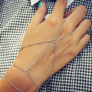 Eryi-Bracelet Avec Bague En Argent Pour Femme Et Fille - Style Bohème - Chaîne En Alliage - Neuf