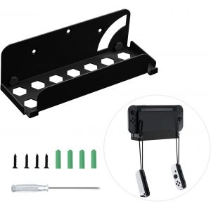 Support Mural Switch Support Dock Switch Mural pour NS Switch OLED, Support de Montage Mural Manette Switch Joycon avec Vis de Montage et Tournevis pour NS Switch/OLED Pas Switch 2 - Noir - Neuf
