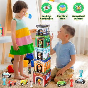 Toddler Sorting & Stacking Toys:Montessori Type Educational Toys for 1-3 Years Old Boys Girls Gift for 1-3 Years Old Boys Girls - Neuf