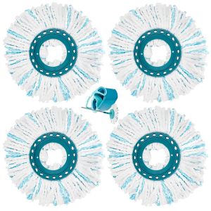 YEMAESRE-Têtes De Rechange Universelles Pour Balai Rotatif - Tampons De Recharge Lavables En Microfibre, Compatibles Avec Les Systèmes De Nettoyage À Seau Leifheit 2 En 1 Et Easywring (4 Pièces) - Neuf
