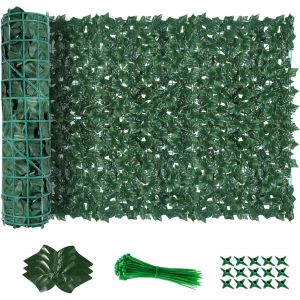 MEVRONISSHOP-Haie Artificielle 1x6M, Mur Vegetal Artificiel Exterieur, Brise Vue Jardin D&eacute;coration, Cl&ocirc;ture de Feuilles Artificielles, 100 Pcs Serre Cable Plastique - Neuf