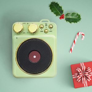 Mini enceinte Bluetooth avec cordon, radio vintage au style classique r&eacute;tro, enceinte sans fil portable &agrave; volume &eacute;lev&eacute; pour la maison, le bureau, les f&ecirc;tes, les voyages et l'ext&eacute;rieur (enceintes Blu - Neuf