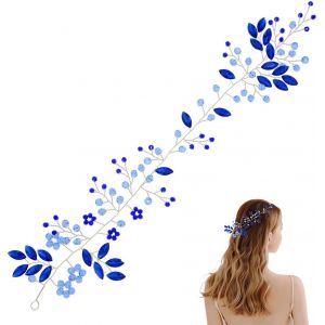 Kal-Accessoires Cheveux Mariage Serre Têtes À Strass Bandeaux En Cristal Bande De Cheveu Brillant Bandeau Pour Femmes Bleu Pour Lady Female Et Woman X04820 - Neuf
