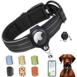 Eryi-Collier Pour Chien Pour Apple Airtag Réglable Réfléchissant En Nylon Doux Rembourré En Néoprène Avec Étui Air Tag Pour Chien De Petite Moyenne Grande Taille - Neuf