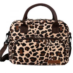 Sac &agrave; lunch imprim&eacute; l&eacute;opard, tissu Oxford, style am&eacute;ricain, moderne, minimaliste, poche &agrave; glace portable pour maman - Neuf