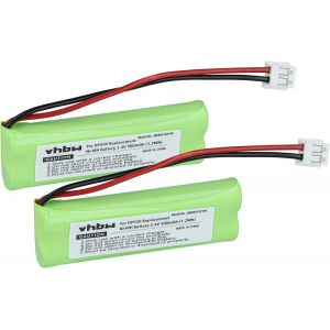 2X Batterie Compatible Avec Swissvoice Dp500, Dp550 Bt, Dp500 Eco Plus T&eacute;l&eacute;phone Fixe Sans Fil (500Mah, 2,4V, Nimh) - Remplacement Pour Gp1010, Gphc05Rn01, Vt50Aaaalh2Bmjz - Neuf