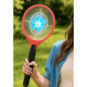 KALANKA-Raquette Électrique Insectes - Petite Raquette Anti Moustiques - 18 cm x 46 cm - Foudre Mouches Insectes pour Maison, Jardin, Camping - Fonctionne avec 2 Piles AA (Non incluses) - Super Légèr - Neuf