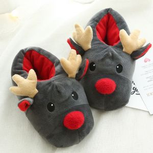 Chaussures De Noël En Velours Super Doux En Forme D'élan En Automne Et En Hiver C - Neuf