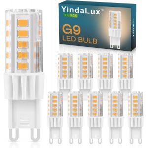Ampoule G9 Led 4w 550lm Ampoule Led G9 Blanc Chaud 2700k,Équivalen 55w Halogène,Cri 90,Sans Scintillement,Non-Dimmable,Ac 230v,Économie D'énergie,Base En Céramique,Lot De 10 - Neuf