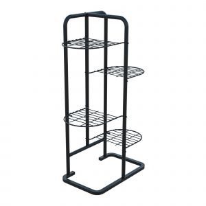 Support De Plantes &Agrave; 4 Niveaux M&eacute;tal 83 X 52 X 25 Cm Noir Helloshop26 03_0010708 - Neuf
