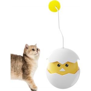 KAL-Jouet Balle Pour Chat - Boule Roulante Stimulante Pour Chats D'Int&eacute;rieur Ennuy&eacute;s | Jeu De Poule Mobile Sonore Anti-Ennui Pour Chaton Et Toutes Races - Neuf