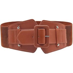 Ceintures Extensibles Pour Femmes, Pour Robes, Combinaisons, Manteaux, Ceintures Élastiques Vintage À Large Taille (Marron) - Neuf