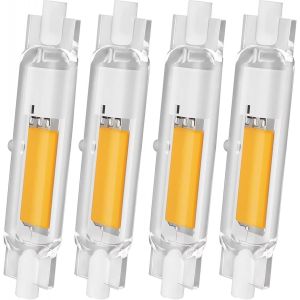 Sjzg-Ampoule R7s Led 78mm Dimmable,Blanc Naturel 4500k,2000lm Pas De Scintillement,20w R7s Led Cob Ampoules &Eacute;quivalent Ampoule Halog&egrave;ne J78 200w,&Eacute;clairage &Agrave; Faisceau 360 &deg;,Ac 220-240v,Lot De 4 - Neuf
