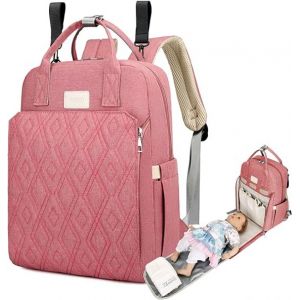 Sac À Dos À Langer Pour Bébé Avec Lit, Sac À Langer Imperméable Et Multifonctionnel, Sac Pour Bébé Pour Les Voyages Maman Et Papa - Neuf