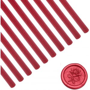 10 Pcs B&acirc;ton De Cire &Agrave; Cacheter 10 Cm Rouge Totem Feu Manuscrit B&acirc;tons De Sceau De Cire B&acirc;tons De Colle Thermofusible Enveloppes D&eacute;cor Pistolet &Agrave; Colle B&acirc;tons De Cire &Agrave; Cacheter(Bourgogne) - Neuf
