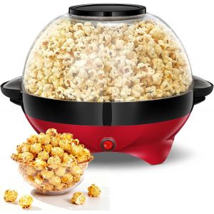 NouvelHorizonstore-Machine a Pop Corn, Machine &agrave; Pop Corn 5L Grande pour la Maison, avec Rev&ecirc;tement Antiadh&eacute;sif et Surface de Chauffe Amovible, Machine Pop Corn Silencieuse et Rapide Pour Sucre et Hu - Neuf
