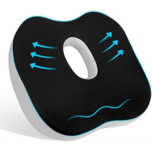 Ulteronixshop-Coussin Coccyx, Coussin Chaise Bureau, Coussins Ergonomique Assise pour Voiture Gaming, Soulager Le Stress Coussins de Si&egrave;ge Hemorrhoid Anti Escarres Fessier - Noir - Neuf