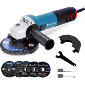 VornixorSarlshopDongCheng Meuleuse d'Angle 800W, &Oslash;125mm, 11800 tr/min, Capot Rapide, Poign&eacute;e Auxiliaire, Inclut 2 Disques &agrave; Meuler, 2 &agrave; Lamelles et 2 de Coupe pour Polir et D&eacute;couper - Neuf