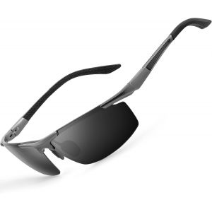 Gesruny Lunettes De Soleil Polarisées Pour Homme Et Femme Protection Uv400 Monture En Métal Al-Mg Lunettes De Soleil Classiques Rétro Lunettes De Soleil Rectangulaires Unisexes Légères Et Anti-Reflets - Neuf