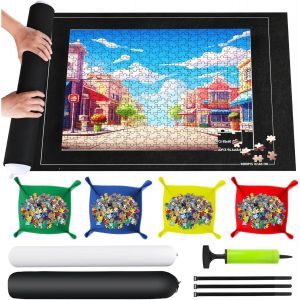 Chenquansarl-Tapis Puzzle 2000 Pi&egrave;ces, Tapis Puzzle Rouleau Feutre 2000 1500 1000 Pi&egrave;ces, Portable Plateau Puzzle Avec 4 Trieur De Puzzle, Tapis De Rangement Pour Puzzle - Neuf