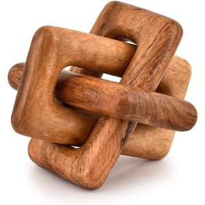 Tables Basses En Bois À 3 Maillons-Décoration De Salon-Aspect Unique-Accessoires Durables (12,7x12,7x12,7 Cm) - Neuf