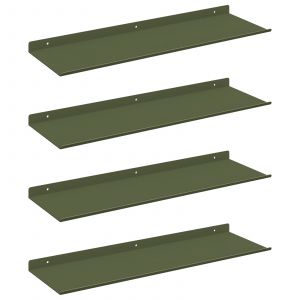 vidaXL &Eacute;tag&egrave;re Murale avec &eacute;tag&egrave;re 4 pcs Vert olive 60 x 18 x 2,5 cm - Neuf