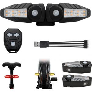 Subzonal-Feu Arri&egrave;re De V&eacute;lo Avec Projection, T&eacute;l&eacute;commande Sans Fil Clignotant De V&eacute;lo, Usb Rechargeable Clignotant Velo Electrique, 150 Lumen Eclairage Arri&egrave;re Velo Avec Effets Sonores, 5 Modes - Neuf