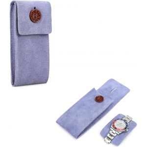 Kal-Étui De Voyage Pour Montre En Daim De Vache U2013 Pochette De Rangement Pour 1 Montre U2013 Organiseur Portable Pour Voyage À L'extérieur (Violet Pâle) - Neuf