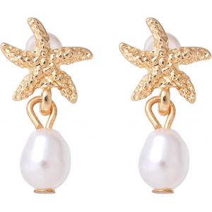 Kal-Boucles D¿Oreilles Étoile De Mer Pour Femme, Clous Coquillage Dorés Pendants Épais Pour Bijoux D¿Été À La Plage - Neuf