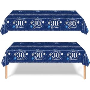 Sjzg-Lot De 2 Nappes En Plastique Or Rose Pour 30e Anniversaire, D&eacute;coration De Table &laquo; Happy Birthday &raquo; Pour Homme Et Femme, 137 X 274 Cm, Nappe En Plastique Pour Lui, Elle, Fournitures De Table - Neuf