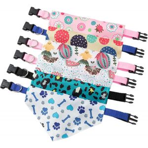 Jgd-Lot De 6 Bandanas Pour Chien Avec Collier R&eacute;glable, Foulards Trianglede Bavoirs Mode, Textiles Et Accessoires Lavables Pour Chiens De Petite, Moyenne Et Grande Taille, Et Chats Animaux - Neuf