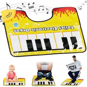 KAL-Tapis De Piano De Toilette Drôle, Tapis De Sol De Piano Pour Toilettes, Tapis De Toilette Pour Salle De Bain, Tapis De Piano De Salle De Bains, Idéal Comme Tapis De Wc Pour Toilettes Au Sol - Neuf