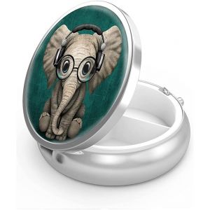 1 Pi&egrave;ces Mini Bo&icirc;te M&eacute;dicaments Ronde Portable M&eacute;tal Petit Distributeur De Pilules De Voyage Pour Sac &Agrave; Main - Neuf