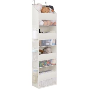 Tianyi-Organisateur De Porte À 4 Compartiments, Paquet De 1 Rangement À Suspendre Porte, Chambre D'enfant Étagère Suspendue Sur Porte Pour Jouets, Rangement Suspendu Au Dos De La Porte, Beige - Neuf