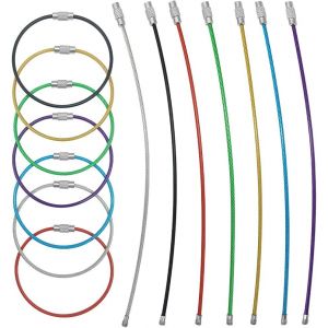 TIANYI-42 Pi&egrave;ces Porte-Cl&eacute;s de C&acirc;ble de Couleur 180mm Anneau Porte Cl&eacute; C&acirc;bles en Acier Inoxydable pour Les &eacute;tiquettes d'identification des Bagages de Randonn&eacute;e de Plein Air - Neuf