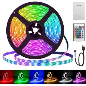 Bande Led Rvb 5050 300 Cm, &Agrave; Piles Ou Usb, Avec T&eacute;l&eacute;commande &Agrave; Intensit&eacute; Variable, 16 Couleurs, Bande Led Autocollante Pour L'int&eacute;rieur Et L'ext&eacute;rieur, La Chambre &Agrave; Coucher, La Cui[Rub9222567] - Neuf