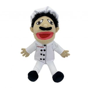 Peluche marionnette Jeffy, petite marionnette Jeffy, marionnettes amusantes et espiègles avec bouche fonctionnelle, pour enfants, garçons et filles, jeux de rôle, Storytelli-55CMChef PP - Neuf