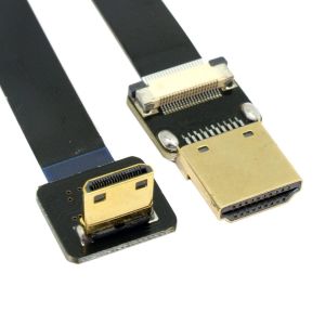 Câble plat micro HDMI mâle vers HDMI FPV FPC-90 degrés vers le bas-50 cm-Pour photographie aérienne avec multicoptère - Neuf