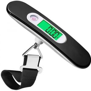 2pcs Pèse Bagage Electronique Balance Portable Pèse Numérique Max 50Kg/110Lb (LB,g,Oz,kg) Balance électronique, noir - Neuf
