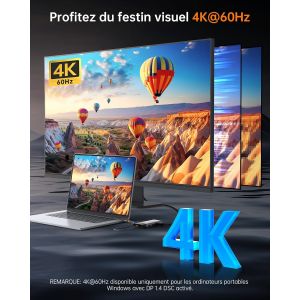 Hub Usb C Ethernet Gigabit Hdmi 4K 60Hz Lecteur De Carte Sd Tf Pd 100W 7 En 1 Adaptateur Usb C Compatible Avec Macbook Ipad Pro Air Mac Mini M4 Surface Galaxy S24[Z1913] - Neuf