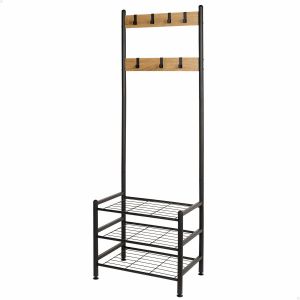 Porte manteau avec etagere Max Home acier melamine design minimaliste 60 x 175 cm - Neuf