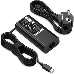 THEF-65W USB C Chargeur Ordinateur Portable Remplacement pour De LL Latitude 5430 5530 5540 7390 7440,XPS 13 Chromebook 3100 5190,De LL Inspiron 14 16 7620 2in1 Adaptateur CA Type C Cordon d'alimenta - Neuf